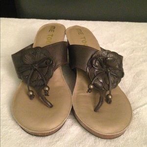 Preloved Me Too brown leather wedge sandals